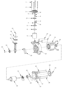 Pump Parts Diagram and Parts List for HM751099  Campbell Hausfeld Compressor